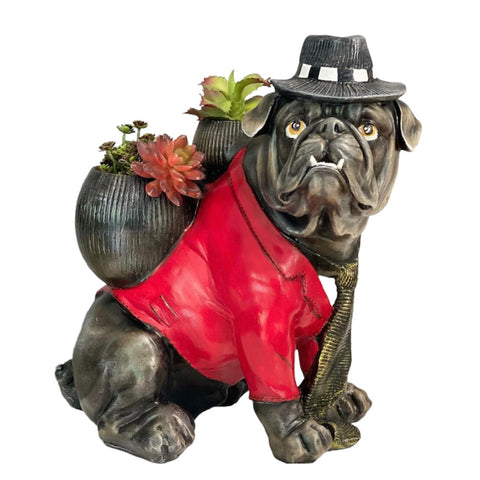 Bulldog Planter Pot - Brass