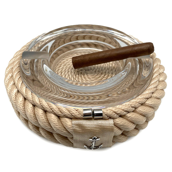Nautical Rope Cigar Ashtray-Cream