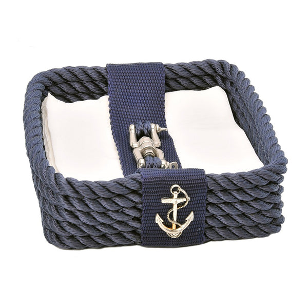 Nautical Rope Napkin Holder-Blue