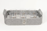 Nautical Rope Tray and Glass Set-Silver