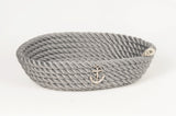 Nautical Rope Oval Basket-Silver
