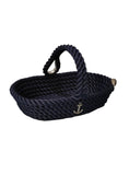 Nautical Rope Handled Basket - Blue