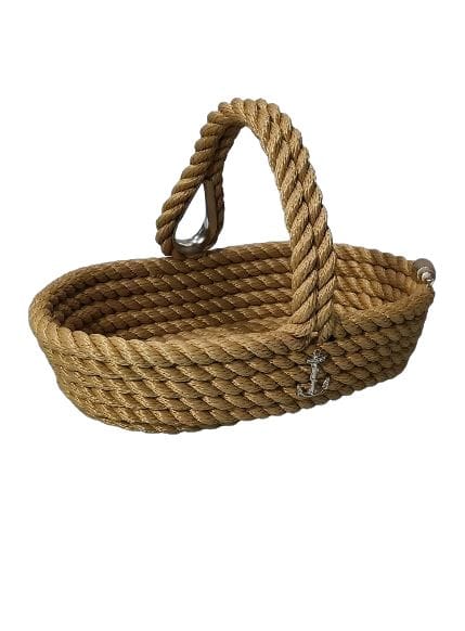 Nautical Rope Handled Basket - Beige