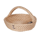 Nautical Rope Handled Round Basket - Cream