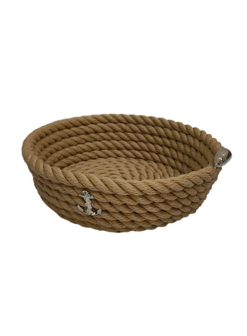Nautical Rope Round Basket - Beige