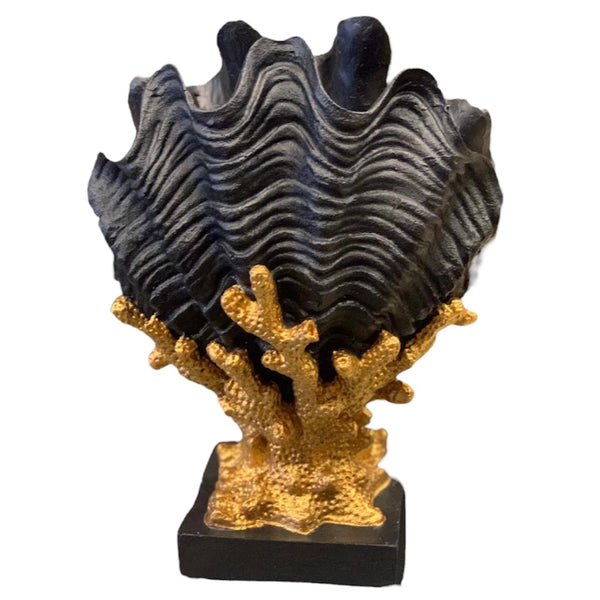 Oyster Vase - Black gold