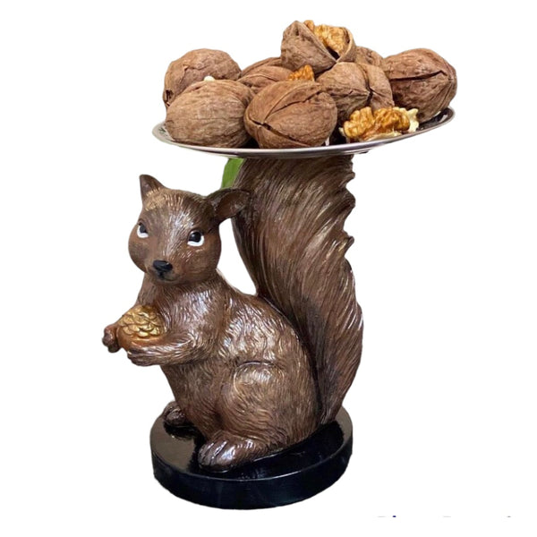 Squirrel Serving Platter - Brown
