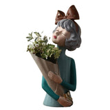 Flower Lady Vase- Teal