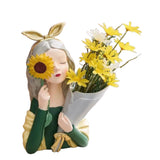 Girl Flower Vase - Green