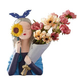 Girl Flower Vase - Blue