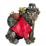 Bulldog Planter Pot - Brown