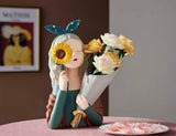 Girl Flower Vase - Pine