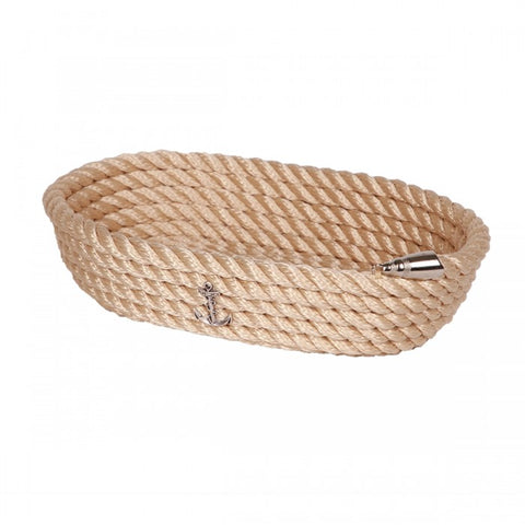 Nautical Rope Oval Basket-Cream