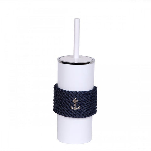 Nautical Rope Bathroom Brush-White Blue