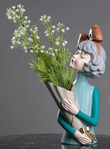 Flower Lady Vase - Turquoise