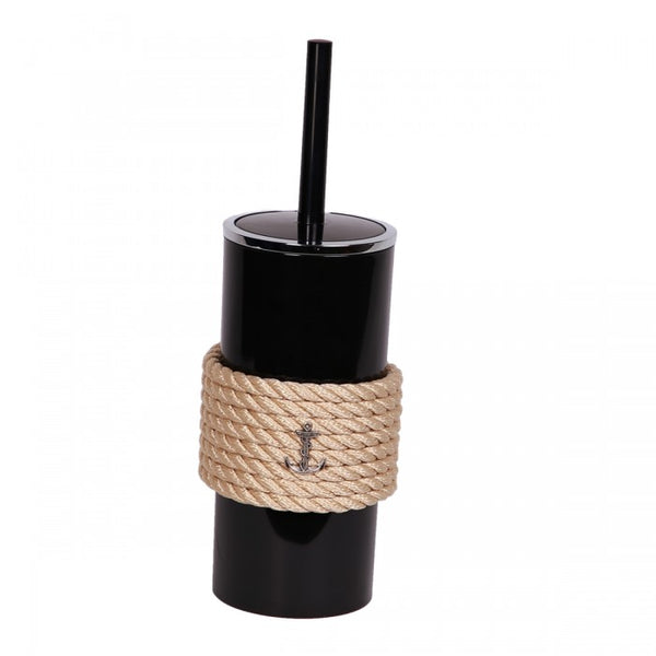 Nautical Rope Bathroom Brush-Black Cream